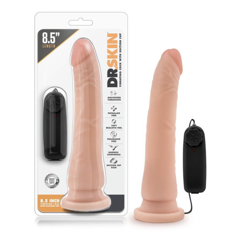 Dr. Skin - Vibrating Realistic Cock 8.5'' Dildo - Flesh